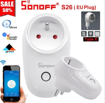 Sonoff S26 Pamata WiFi Smart Ligzda AU/KN/ES/UK/US Bezvadu Plug Smart Home Slēdzis Strāvas Kontaktligzdas Darbu Ar Alexa, Google Home