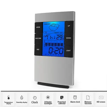 Termometru, Higrometru, Laika Stacijas Pulksteni, Istabas Temperatūru un Mitrumu Monitora Platums Bateriju Darbināmas