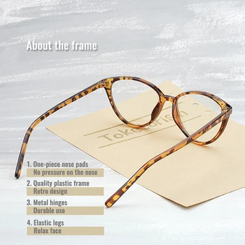 Toketorism Vintage Brilles Sieviešu Modes Sieviešu Pakāpes Glāzes Plastmasas Rāmis Notīrīt Lēcas 0632