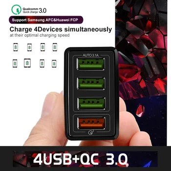 USB Lādētāju Ātri Uzlādēt 3.0 mobilo tālruņu lādētāju xiaomi Huawei FCP Mate 30 Planšetdatoru, Portatīvo Sienu Fast Charger ES/ASV/UK Plug