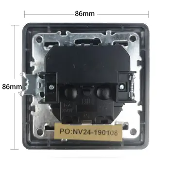 Wallpad ES Z6 Kontaktdakšu Strāvas Kontaktligzdas Elektrības Kontaktligzdas ar USB 2 USB Portiem, Melns Nerūsējošā Tērauda Plāksni ar Nagiem Fit ES Kaste