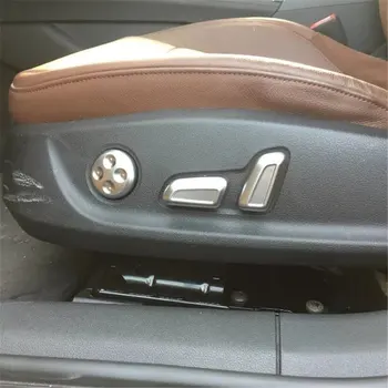 WELKINRY auto auto segums Audi A4 B9/8W 2016 2017 2018 2019 ABS chrome auto sēdekļa regulēšanas slēdzi, pogu, pogu vāciņš melns