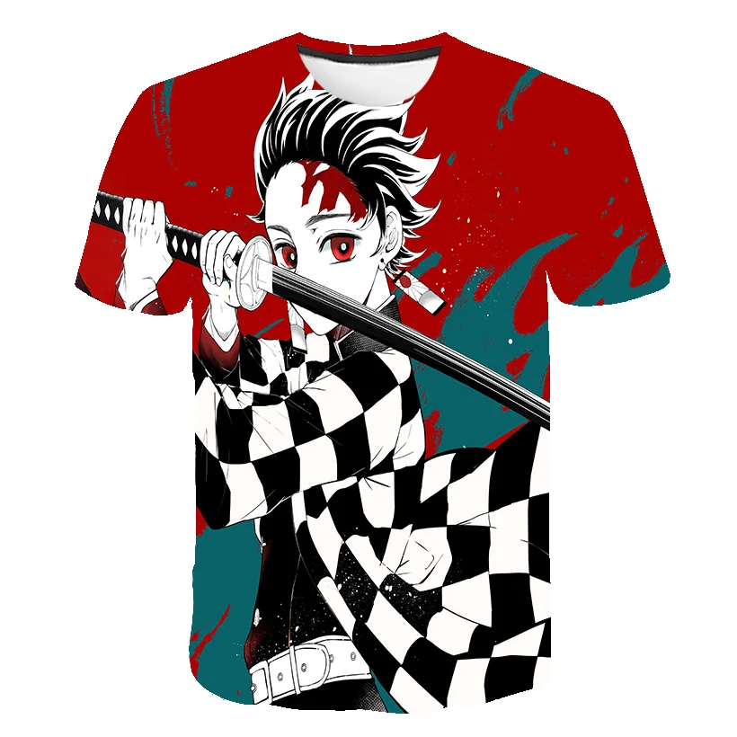 3D baby zēni T Krekls meitene Demon Slayer bērnu Japānas Anime Harajuku Spoku Blade Grafiskais Top smieklīgi T-krekls zēnu drēbes Streetwear