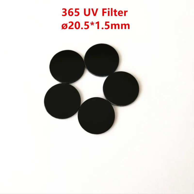 5 gab. 20.5*1.5 mm 365nm UV Caurlaides Filtru Izmantot Lukturīti, Naudu Pārbaudot, Karavāna S2