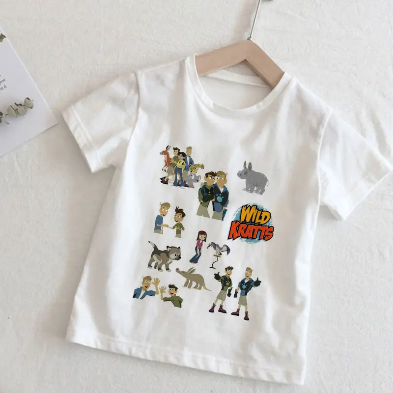 Modes Tshirt Bērniem Savvaļas Kratts Dzīvnieku Print T Krekls Bērniem Vasaras Lakrosa Top Jaunums Karikatūra T-krekls Zēniem, Meitenēm, Kawaii Unisex