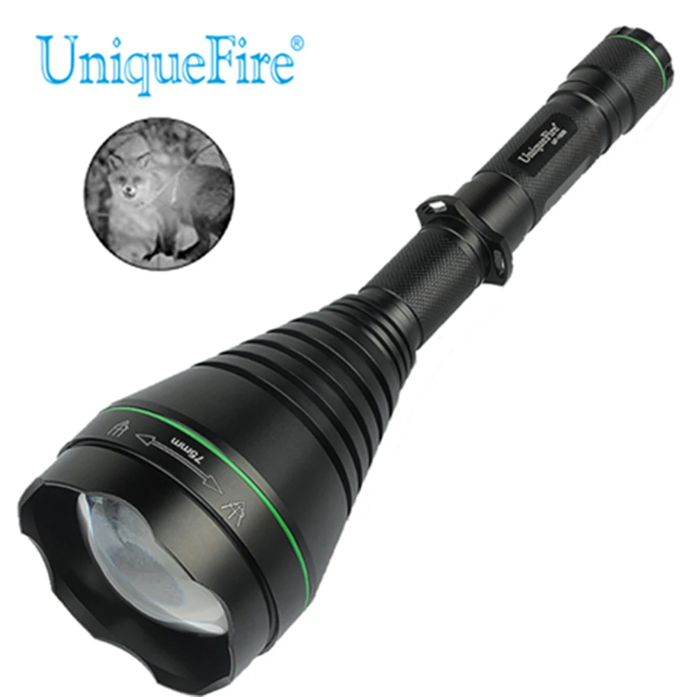 UniqueFire 1508 IS 850nm LED Lukturīti 75mm Objektīvu 3 Režīmi Infrasarkano Gaismu, kas Tuvinātu Nakts Redzamības Lāpu ar Žurkas Asti, Stiprinājums, Lādētāju