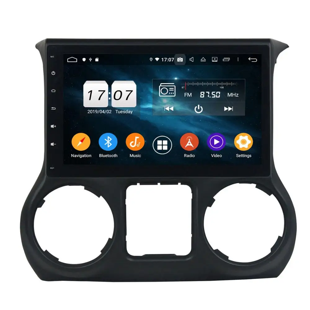 Android 9.0 DSP Auto GPS Navigācija radio Jeep Wrangler 2013-2018 Multimediju Atskaņotājs, Radio, Touch Screen Audio Head Unit Ne DVD