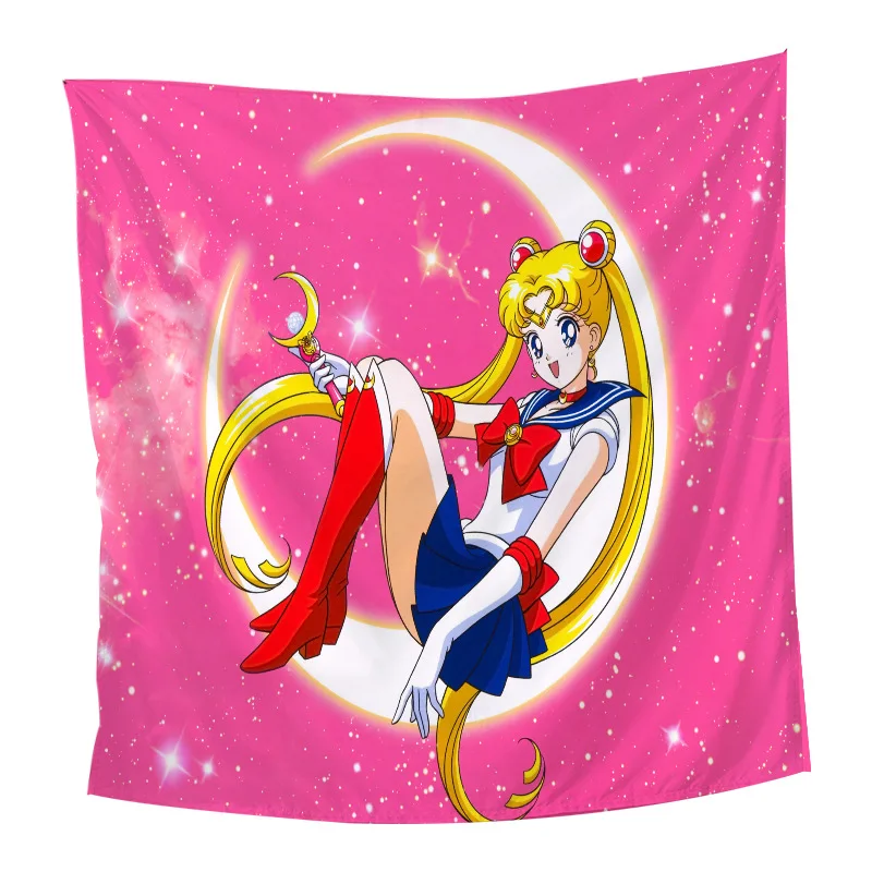 Sailor Moon Gobelēni Anime Sienas Karājas Princese Tsukino Usagi Gobelēns Jogas Paklājiņus Pludmales Dvieli Mājās Dzīvo Jamo Istabu Rotājumi