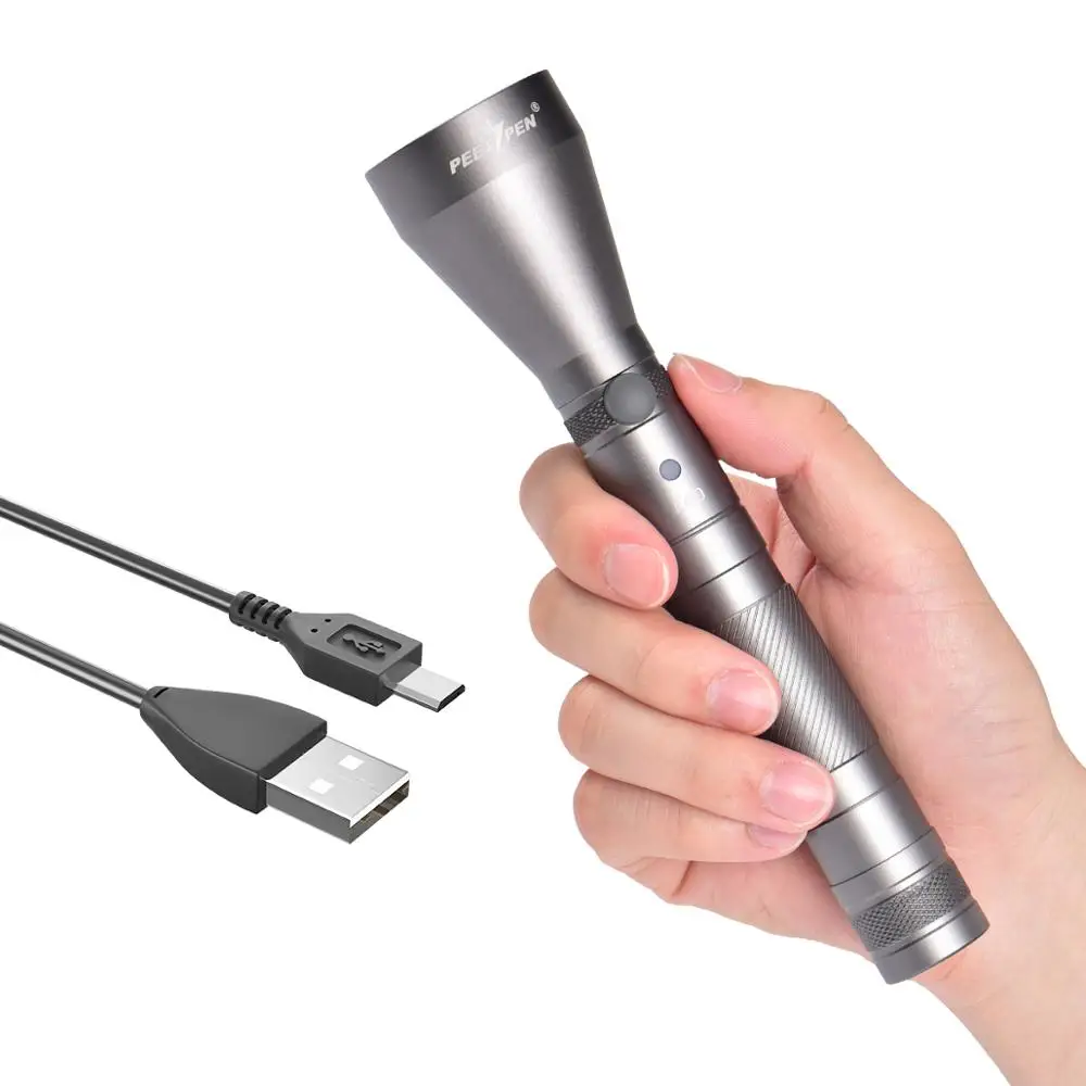 USB Uzlādējams LED Lukturītis 1200 Augstas Lūmeni 18650 Akumulatoru Iekļauts Vienkāršs dizains, Viegla Lāpu Āra Kempings