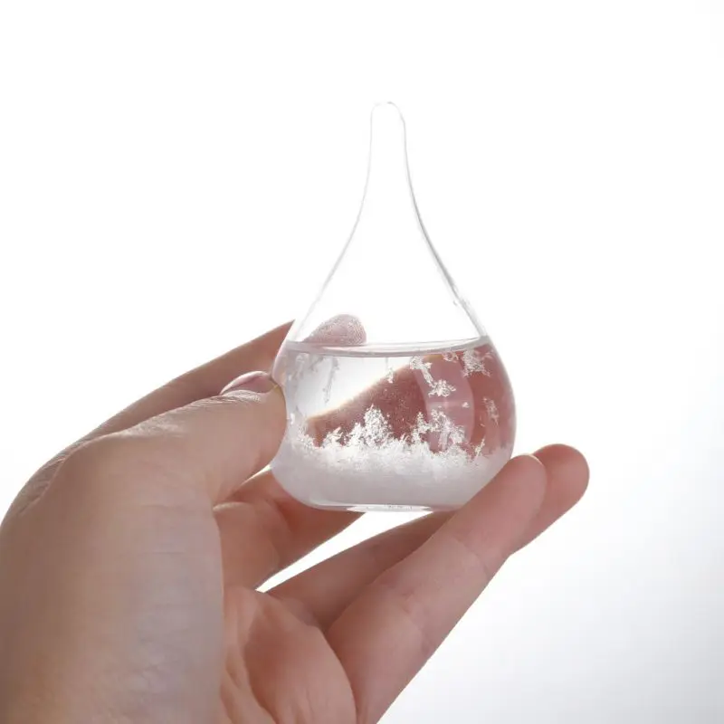 Stilīgs Darbvirsmas Laika Prognoze Ūdens Piliens Stikla Pudele Barometrs Pudeles Laika Apstākļu Stacijas