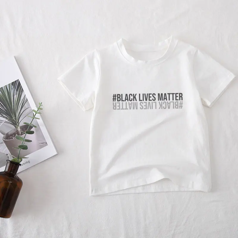 Jaunums 2020. gadam Unisex Meitenes Tshirt Black Dzīvo Jautājumu Drukāt Zēns T Krekls Baby Girl Apģērbu Estētika, Vasarā Bērniem Topi 24M-9T Gudrs