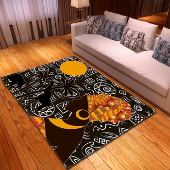 Āfrikas sieviete 3D Iespiesti Paklājus Dzīvojamā Istaba, Guļamistabas Zona Paklāju Mūsdienu Mājas Dekori Paklāji Bērna/Bērnu Istabas Tatami Spēlēt Grīdas Paklāji
