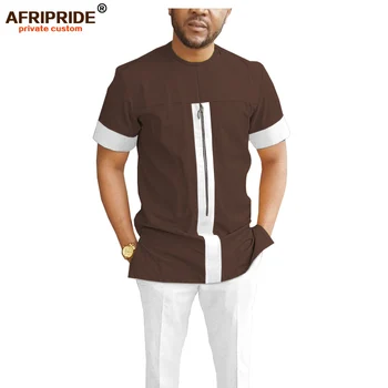 Āfrikas Vīriešiem Dashiki Apģērbs ar Īsām Piedurknēm Topi + Ankara Bikses Kopa Cilšu Tracksuit Blūze, Krekls Attire AFRIPRIDE A1916070