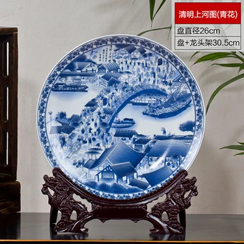 Ķīnas Ainavu Dekoratīvo Keramikas Apdares Plāksnes Ēdiens Plate Karājas Plāksnīte, Liels Sienas Porcelāna Šķīvju Komplekts Kāzu Dāvanu